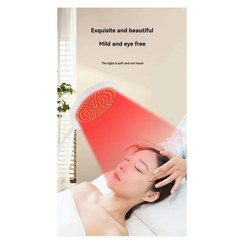 AF90-Red Light Therapy Device With Base, 660Nm Red Light & 850Nm Near Infrared Light Therapy Lamp With Timer, Red Light Lamp