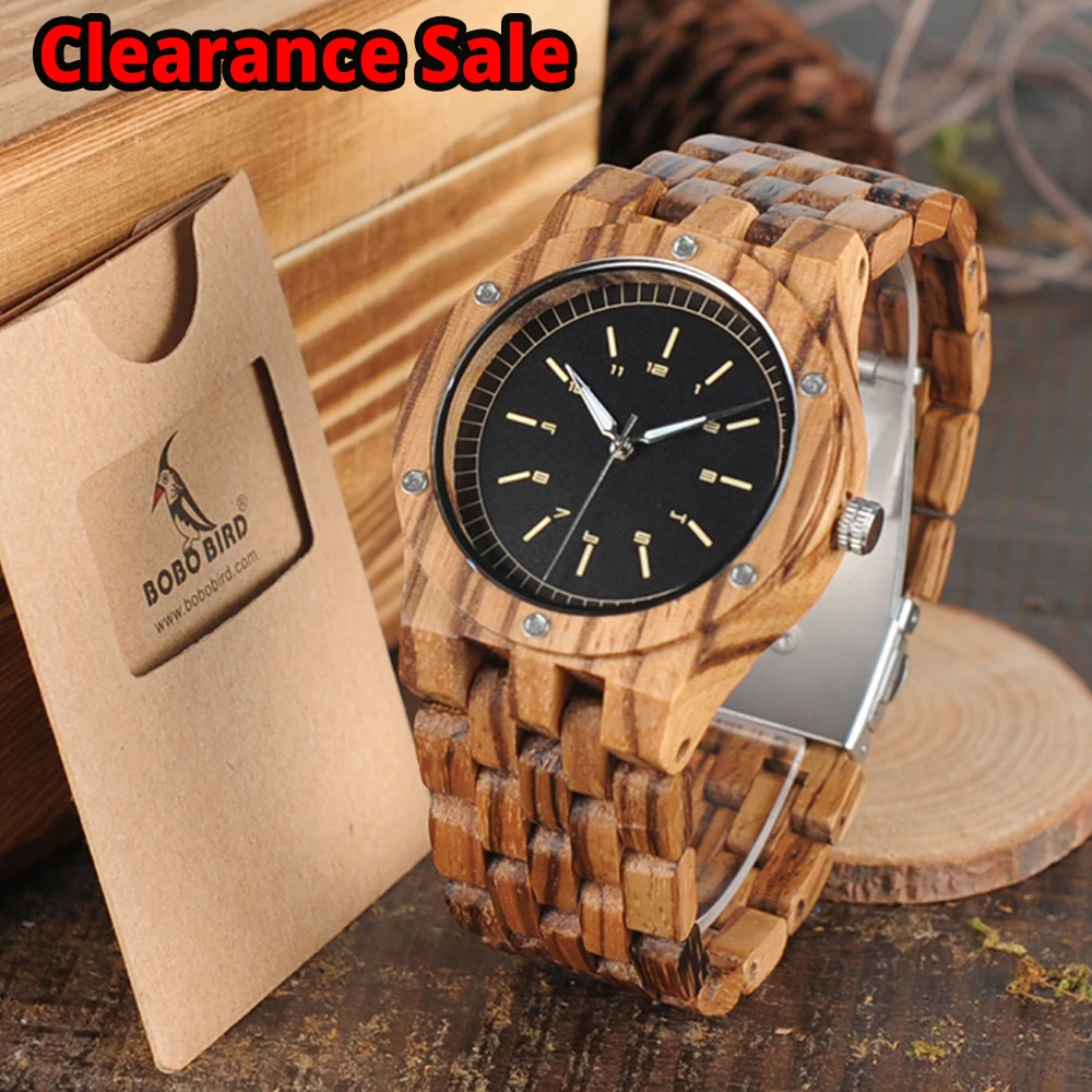 Orologio da uomo in legno con nome personalizzato, logo, orologio da polso al quarzo da uomo, cinturino in legno zebrato, personalizza orologi da uomo alla moda, regalo