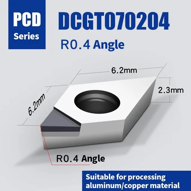 

DCGT070202 DCGT11T302 Diamond Insert DCGT 070204 11T304 PCD Aluminum Alloy End Mill Tool CNC Carbide CBN Turning Lathe