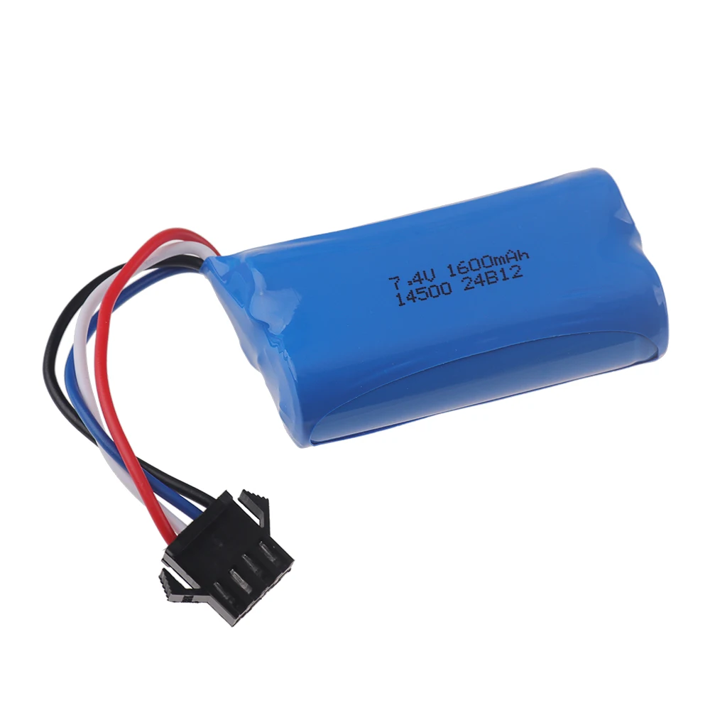 14500 1S 2S 3.7V 7.4V 1600mAh Li-ion Battery For Electric Toys water bullet gun toys accessory Battery with SM JST SM3P SM4P