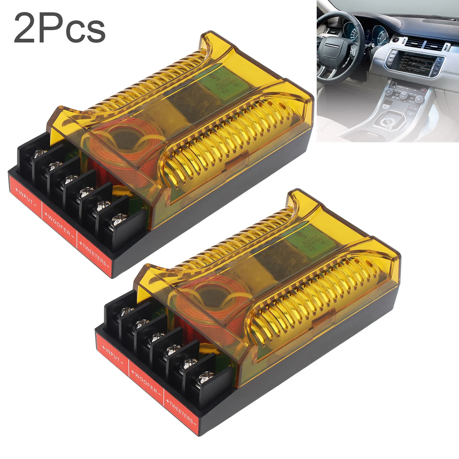 WEAH-2001 2pcs Speaker Frequency Divider 2 Way Car Audio Speakers Two Crossover Divider Crossover Filter