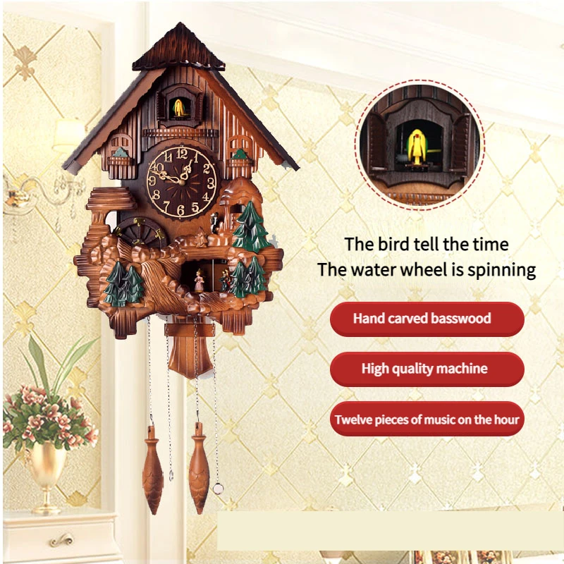 Cuckoo Music Wall Clock Creative Silent Quartz Clock Living Room Decoration Pendulum Clock Clocks Wall Home Decor Dining Room