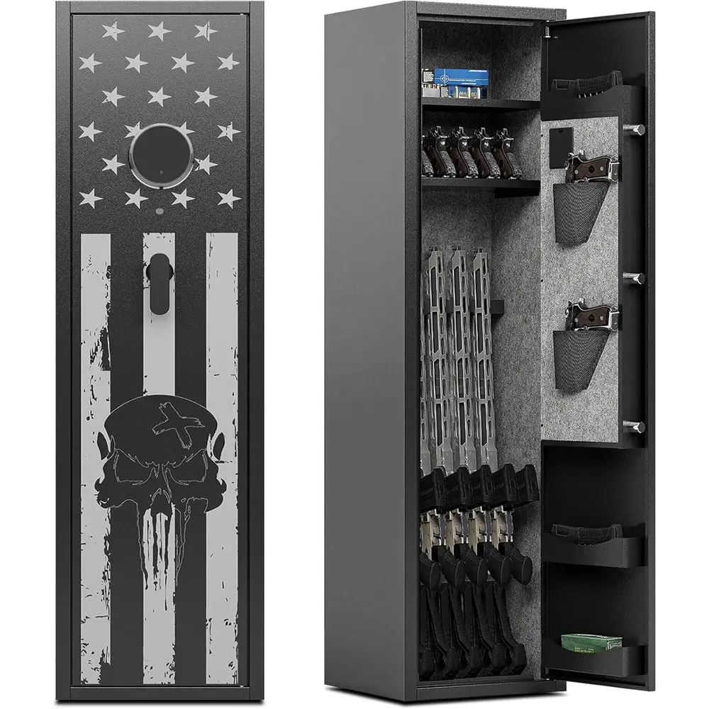 

Большой домашний сейф для винтовки, пистолетов и дробинок с электронным замком и регулируемым хранилищем