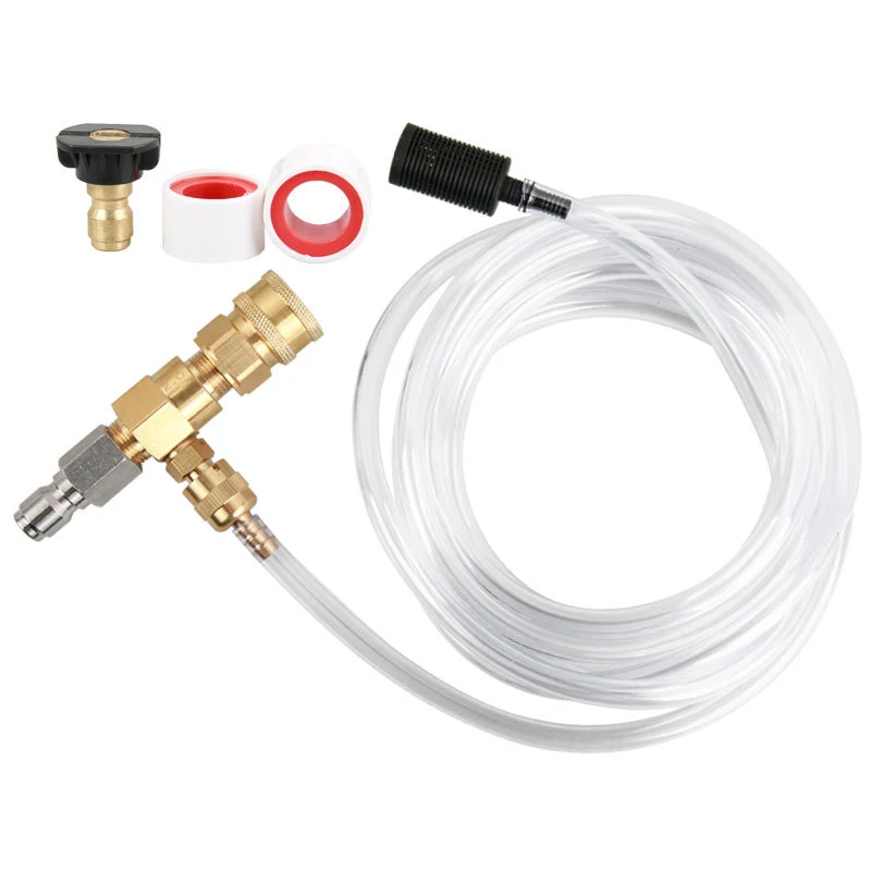 

Chemical Injector Kit for High Pressure Washer 4000 PSI Adjustable Soap Dispenser with 1/4'' Soap Nozzle 3/8 Inch Quick Connect