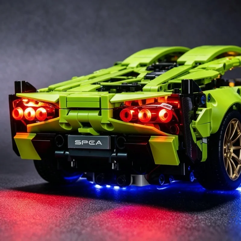 Remote‑Controlled Multi‑Color LED Light Kit for 8600 Supercar Building Blocks DIY Glow Modification No Building Blocks Included