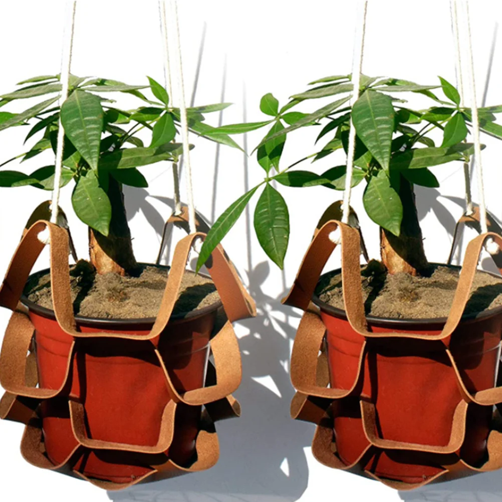 

Planters Hanging Basket Flower Pot Wall Hanger Hemp Rope Pots Plants Indoor Storage