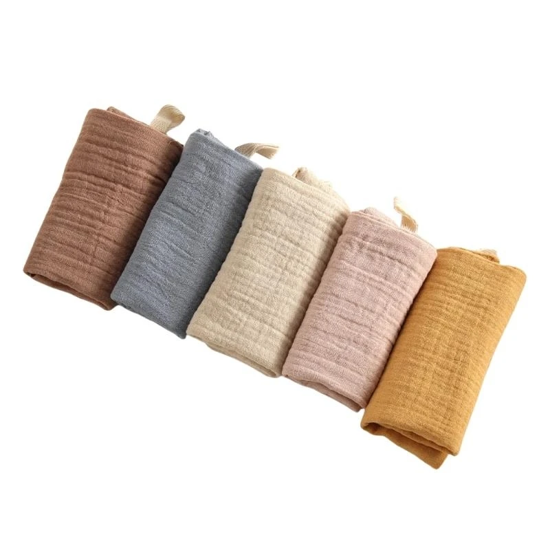 

090B 5Pcs 4-Layer Soft Absorbent Drooling Bib Mouth Wipe Cloth for Bathing & Nursing