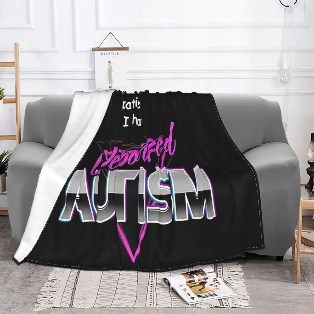 Please Be Patient I Have Weaponised Autism Meme Vintage Men Gift Casual Fitness More Size Halloween Throw Blanket