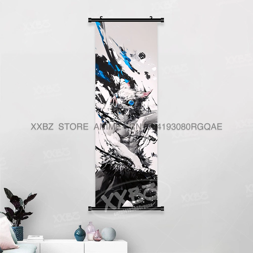 Bandai Demon Slayer: Kimetsu No Yaiba Leinwand, Heimdekoration, Wandkunst, zum Aufhängen, Gemälde, Schriftrollen, Bilddruck, Anime-Figuren, Poster 9