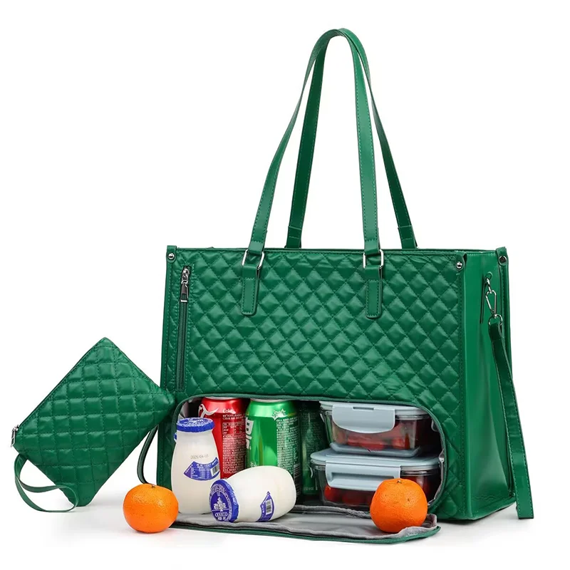 

Multifunctional 2In1 Cooler Lunch Bags Insulated Handbag for Women Men Large Capacity Travel Picnic Lunch Box Food Delivery Bag﻿