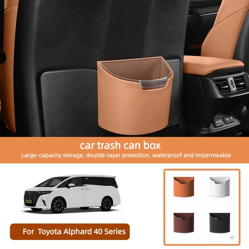 

For Toyota Alphard 40 Series 2024 2025 Car Trash Can Seat Back Storage Box Double Layer Hanging Vehicle Garbage Bin Accessories