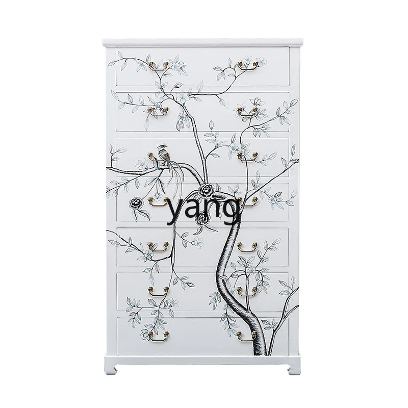 

LH neoclassical Chinese hand-painted chest cabinet entrance foyer storage bedroom storage cabinet