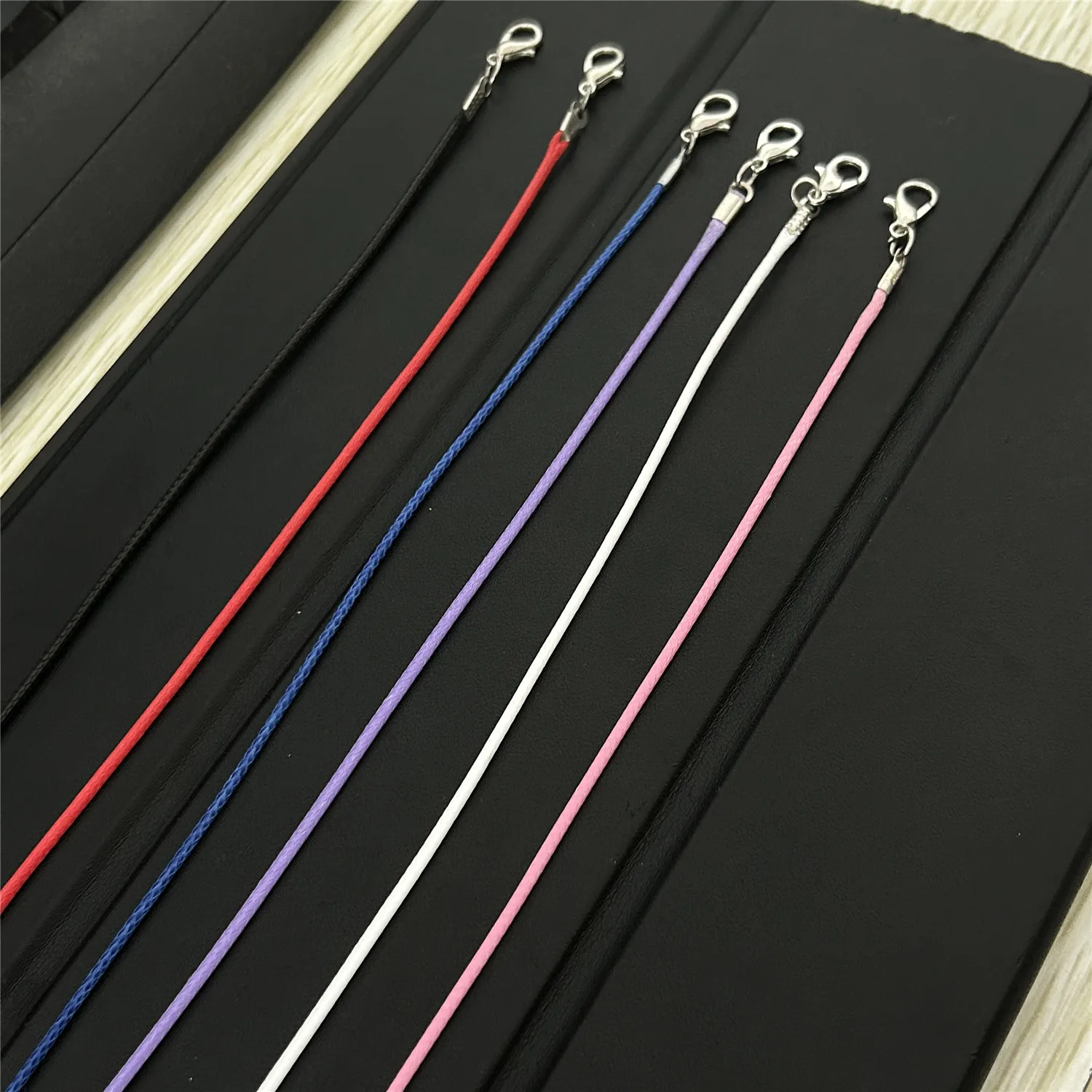 50PCS 50CM Necklace String Black Blue Purple Pink Leather Rope Cords For Necklaces Making Findings DIY Jewelry Accessories