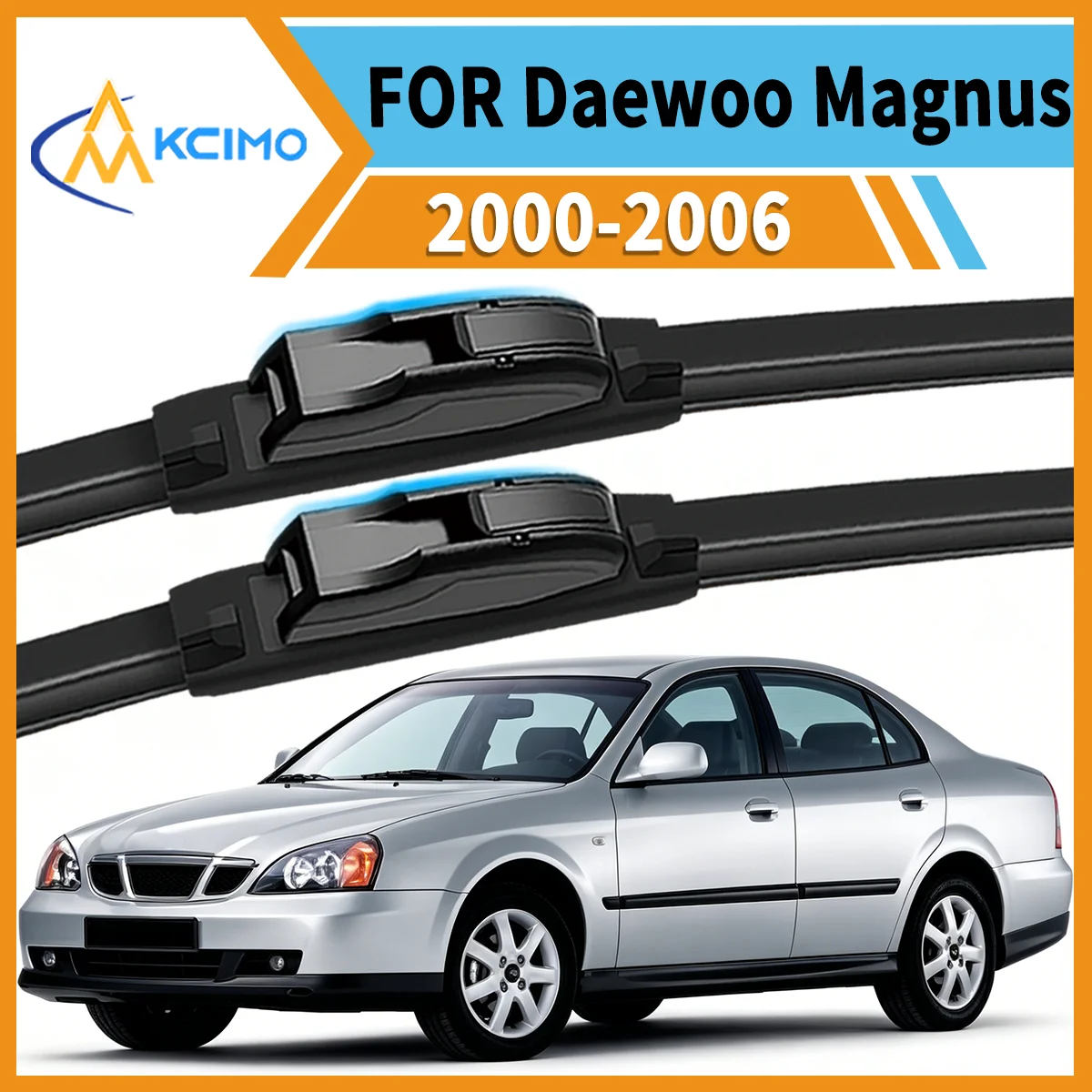 Drive Confidently 2PCS Premium Wiper Blades for Daewoo Magnus 2000–2006 All-Season Clarity Strong Frame Smooth Wipe