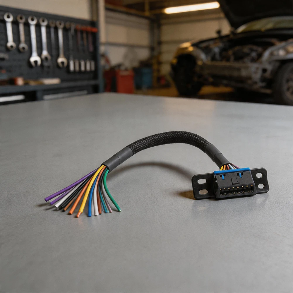 

Car Female To Open Pigtail Cable With Mount Bracket, Fit For OBDII Port Cable Car Accessories
