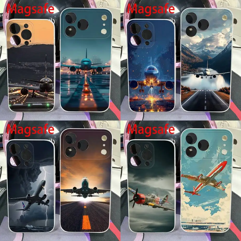 

Airplane Plane Phone Case For iPhone 14,16,15,11,13,17,12,Air,Mini,Plus,E,Pro,Max Magnetic Magsafe Frosted Cover