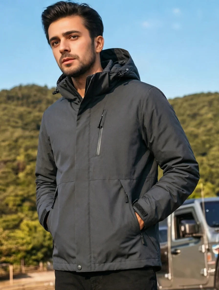 New mens oversized spring and autumn casual jacket, trendy and stylish, sporty and outdoor leisure workwear, with zippered pock