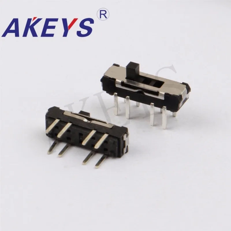 100pcs MSS-23D18 MINI slide switch 2P3T DIP 8 pin 3 position mini toggle switches Shank height 3.0mm,4.0mm micro slide switches