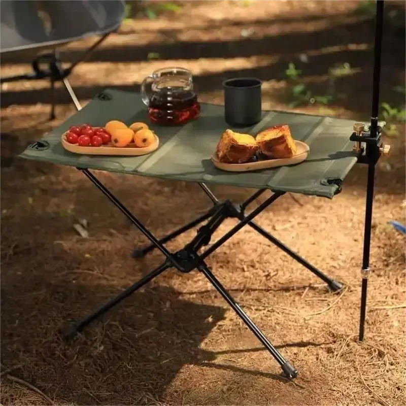 Ultra-Light Aluminum Alloy Tactical Folding Table Portable Cloth Table for Outdoor Camping Picnic Gold