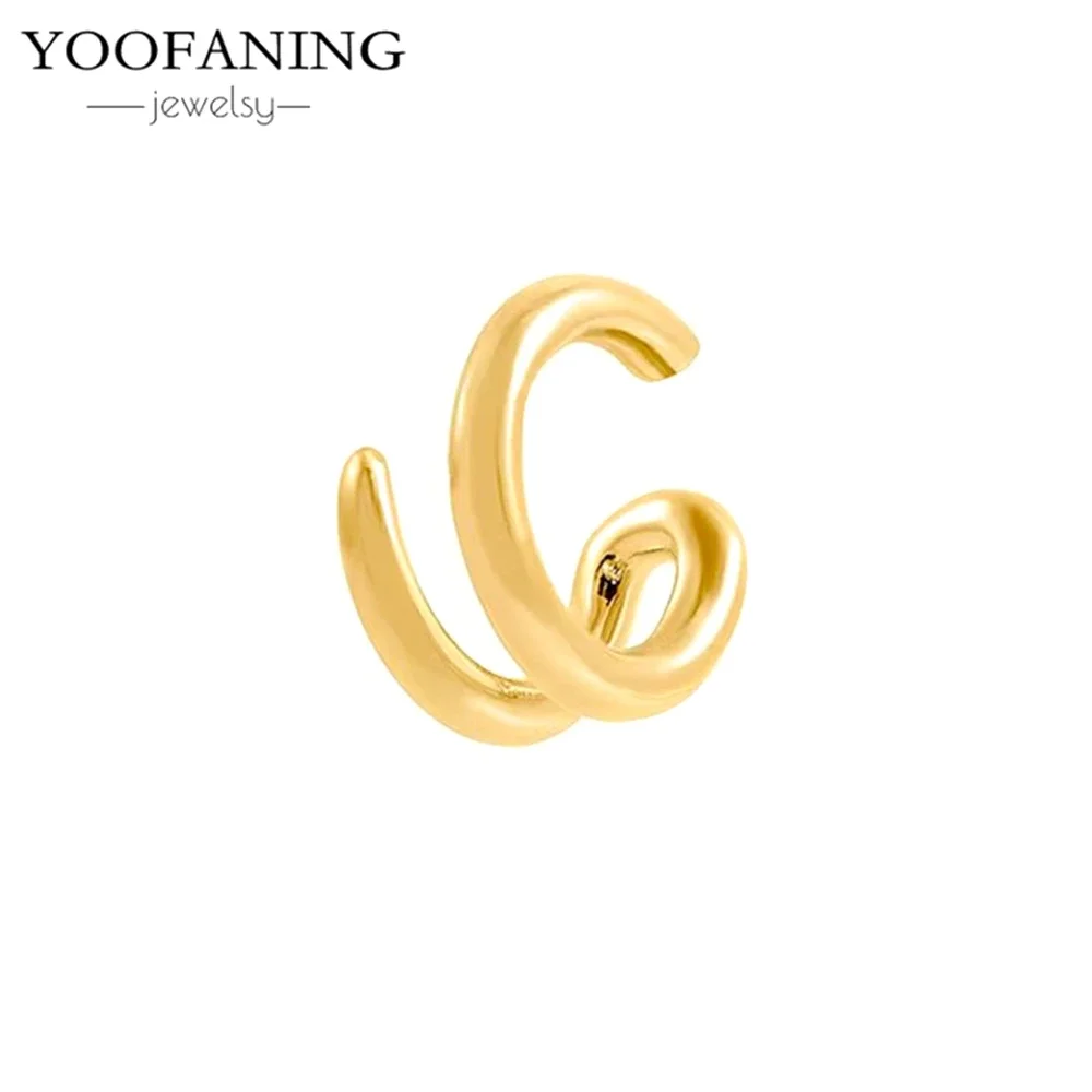 2025 Popular Gold and Silver Irregular Ear Clips Fashionable Simple Men's/women's Earrings Perforated Ear Clips Jewelry Gifts
