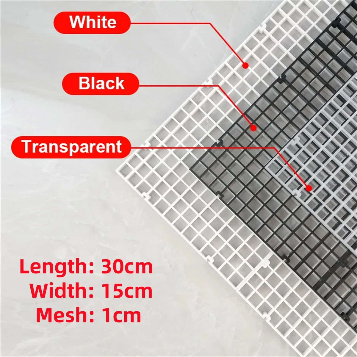 30x15cm Aquarium Multi Function Grid Plate Fish Tank Bottom Filter Grid 1cm Mesh Fish Isolation Board Decoration Stone Pad 2Pcs