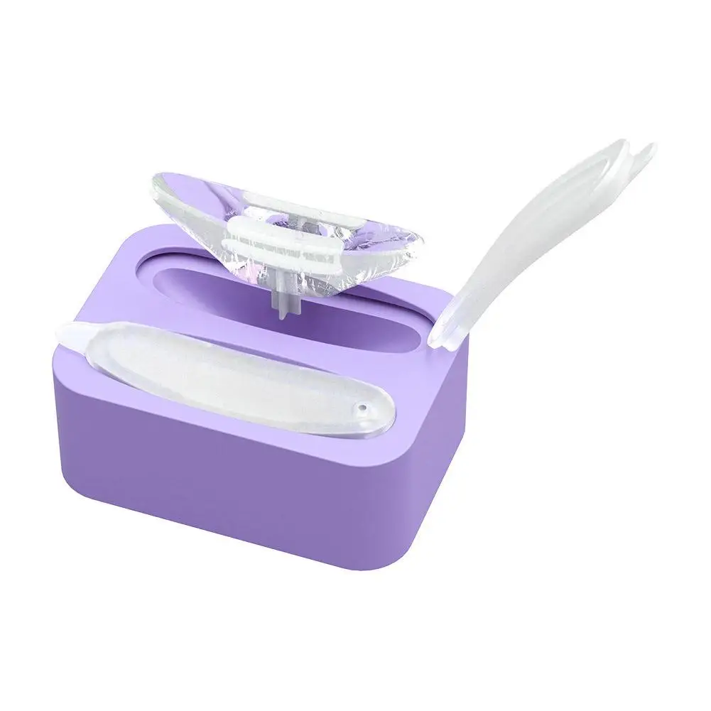 Massaggiatore facciale Rullo di ghiaccio bianco/viola Strumento per la cura della pelle Rullo di ghiaccio in silicone per il viso per occhi Donne Routine per la cura della pelle X6D7