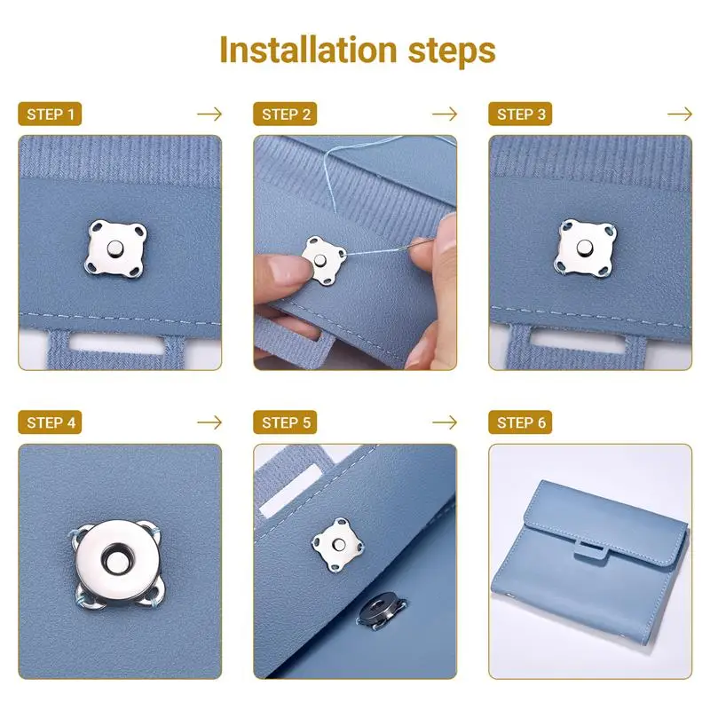 14/18mm 10pcs Magnetic Snap Button Metal Plum Blossom Sew On Button Clasps Fasteners For Purses Handbag Clothes DIY Accessories