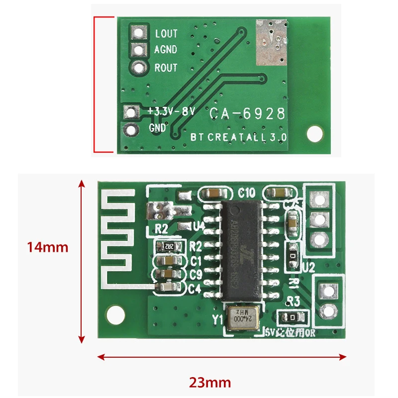 5V A-6928 Bluetooth-Compatible Receiver Module 5.0 Audio Amplifier Board LED Power 3.3V-8V Audio Bluetooth Receiver Board