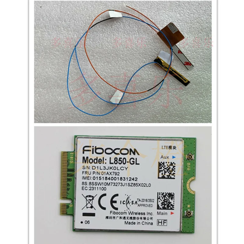 ZMZM    L850-GL 01AX792 WWAN Card+ 4G Antenna for Lenovo Thinkpad T480 A485 01YR494