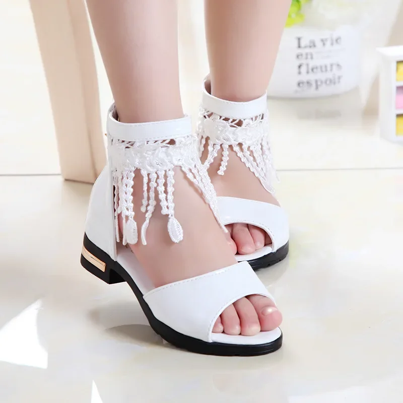 

Girl Shoes Sandalias Kid Shoe Kid Sandal Summer New Fashion Girls Princess Shoe Soft Sole Roman Shoes Student Sandals for Girls