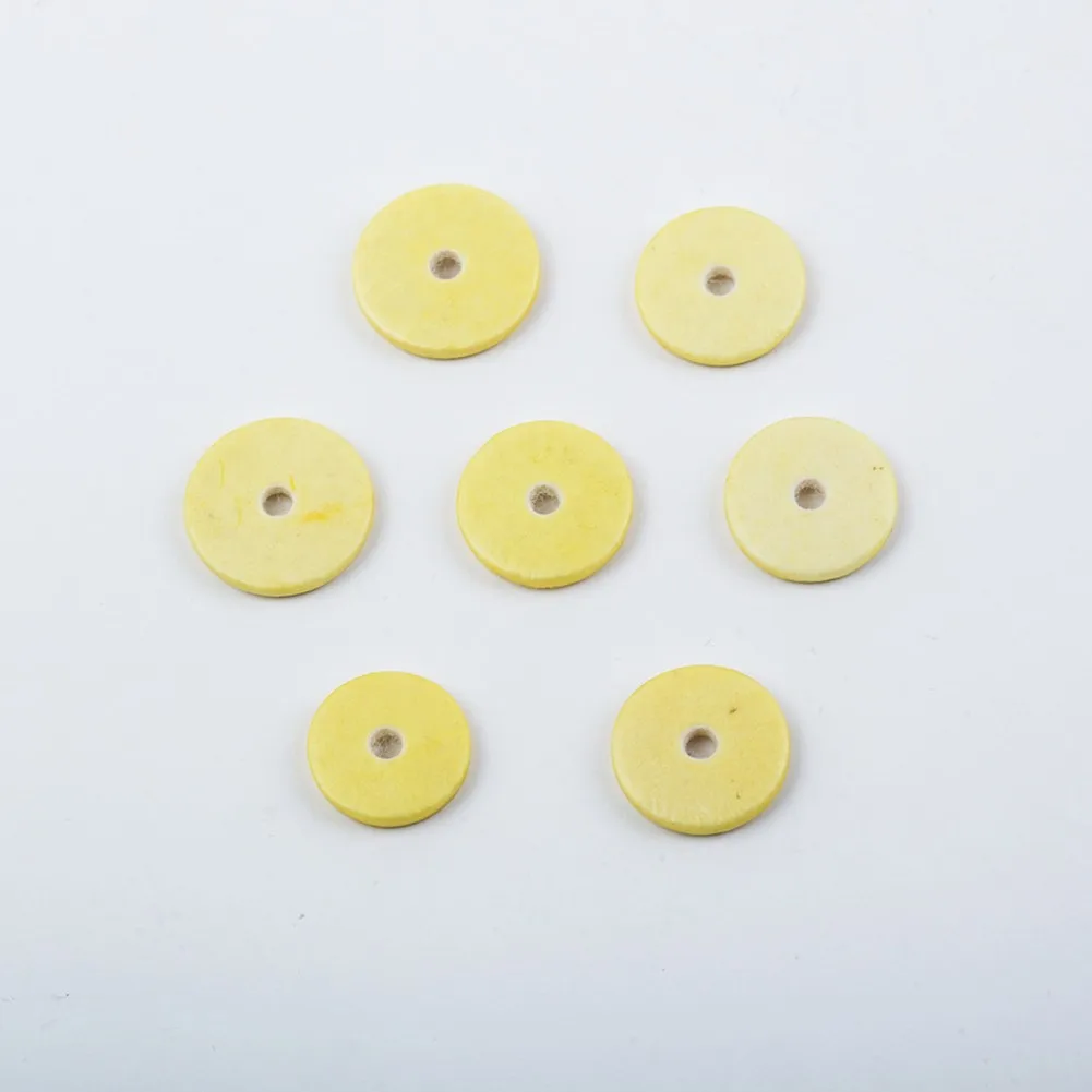 16pcs Flute Pads Yellow Different Sizes For Flute 13 X 9 X 1cm Music Pads Repair Accessory Genuine Leather Part