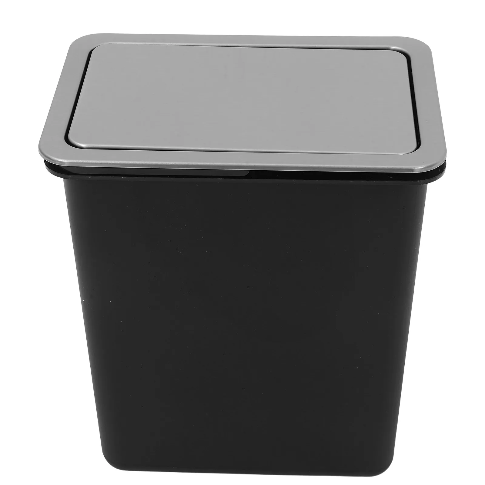 1Set Stainless Steel Countertop Recessed Trash Can Lid Swing Top Kitchen Waste Bin Cover Embedded Built-in Garbage Lid Space