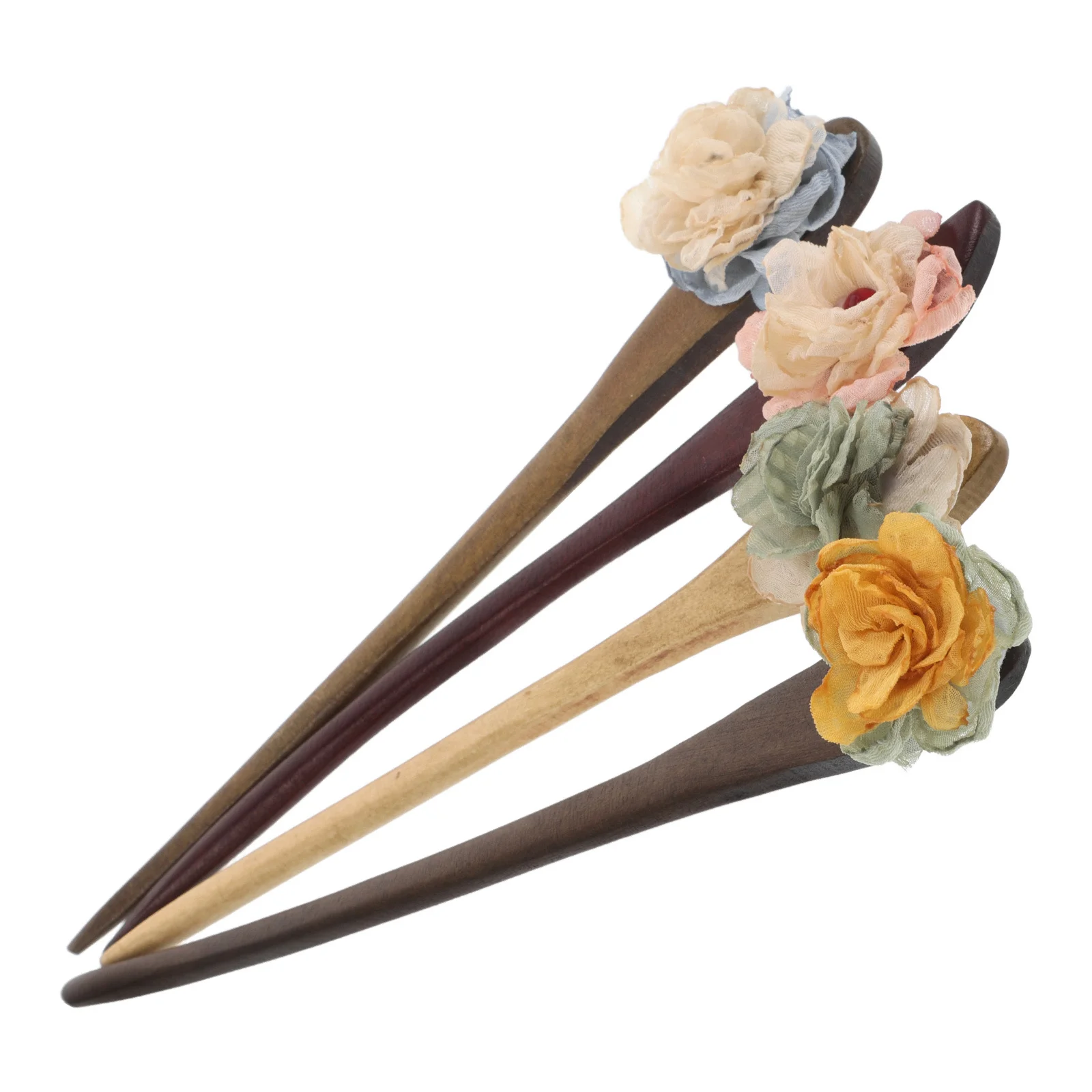 

4pcs Chinese Flower Hairpin Wooden Hair Chopsticks Vintage Hair Accessories For Hanfu Outfits Durable Retro Women Hairpins