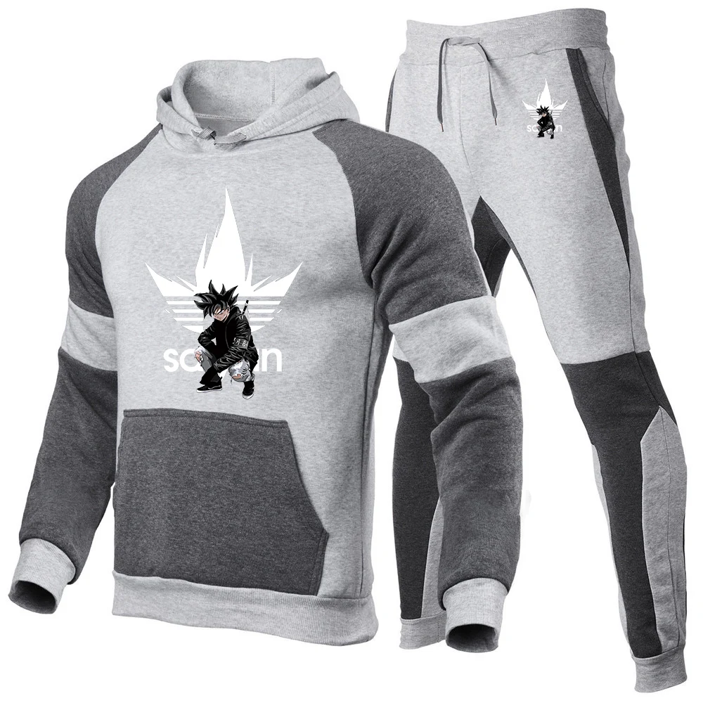 2026 Men's Goku Spring Autumn Dragon Ball Logo Print High Quality Anti-collision Shirt Personality Hoodies Long Pants Suits view 2