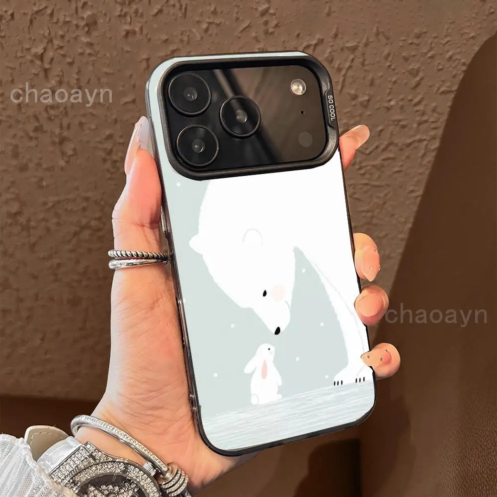 

Bear and rabbit Phone Case case for iPhone17 16 15 14 13 12 11 Pro/ Max/Plus shock-proof rear cover anti-fingerprint