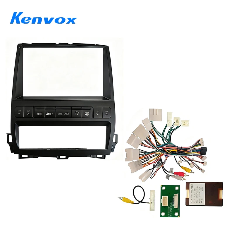 

Android Car Radio Installation Fascia Frame For Toyota Land Cruiser Prado GX470 stereo Panel Dash Mount Kit wire harness cable