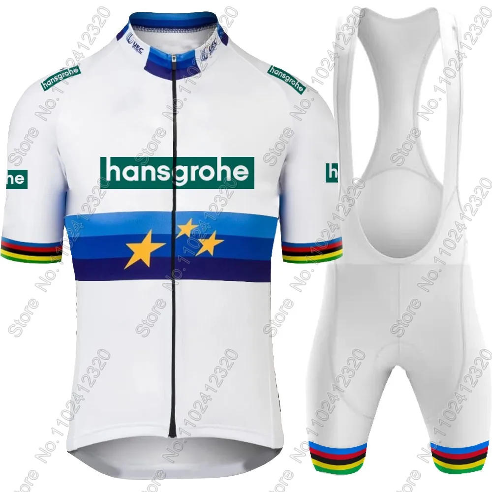 Boraful Hansgrohe 2025 فريق الأوروبي الدراجات جيرسي مجموعة Primoz Roglic WhiteClothing الطريق دراجة قمصان دعوى دراجة مريلة السراويل الجبلية