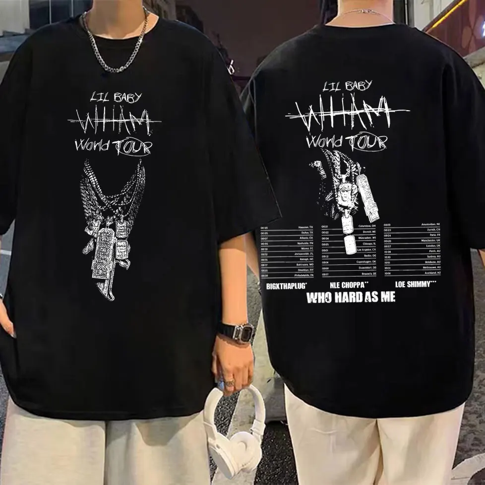 

Rapper Lil Baby Wham World Tour 2025 T-shirt Men Women Clothing Hip Hop Vintage T-shirts Gothic Fashion Short Sleeve T Shirts