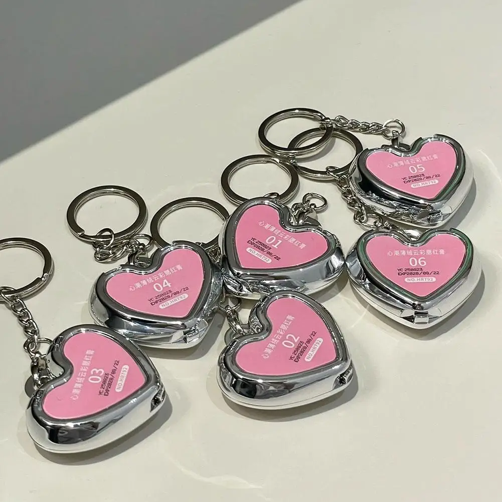 Bálsamo de maquiagem multifuncional em formato de coração 3 em 1, acabamento úmido a nebuloso, beleza portátil, lábios em forma de coração