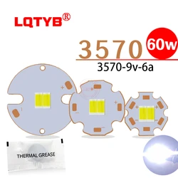 Lampada LED a doppia luce ultra luminosa da 60 W 3570 per saldatura a sfera 7070 substrato in rame 20/25 mm ingresso modificato tensione 9/18 V