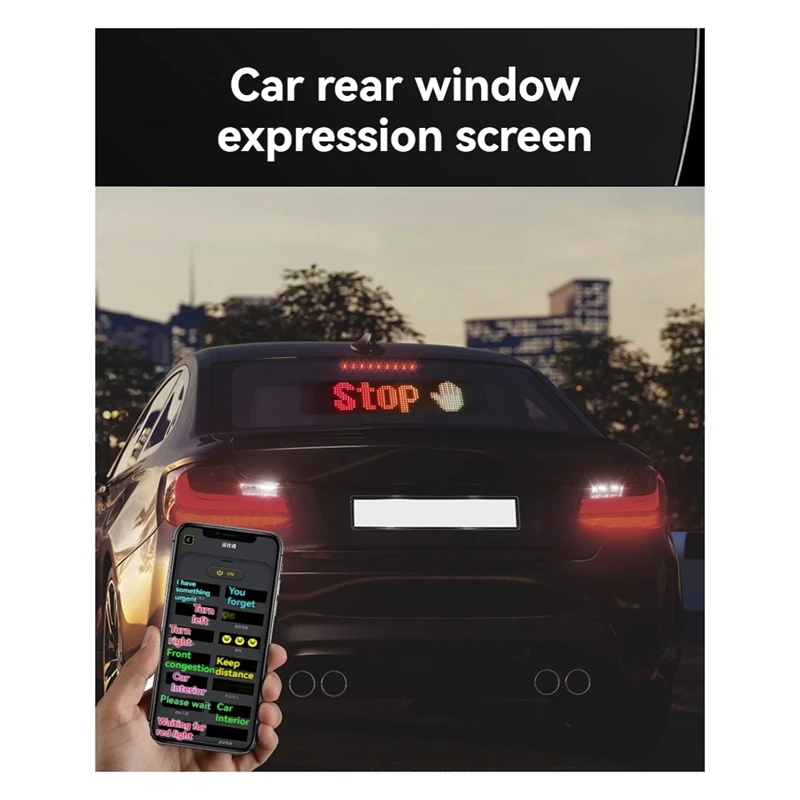 Display multilingue programmabile per segnaletica per auto a LED con pannello a matrice di pixel per schermo pubblicitario a scorrimento APP remota