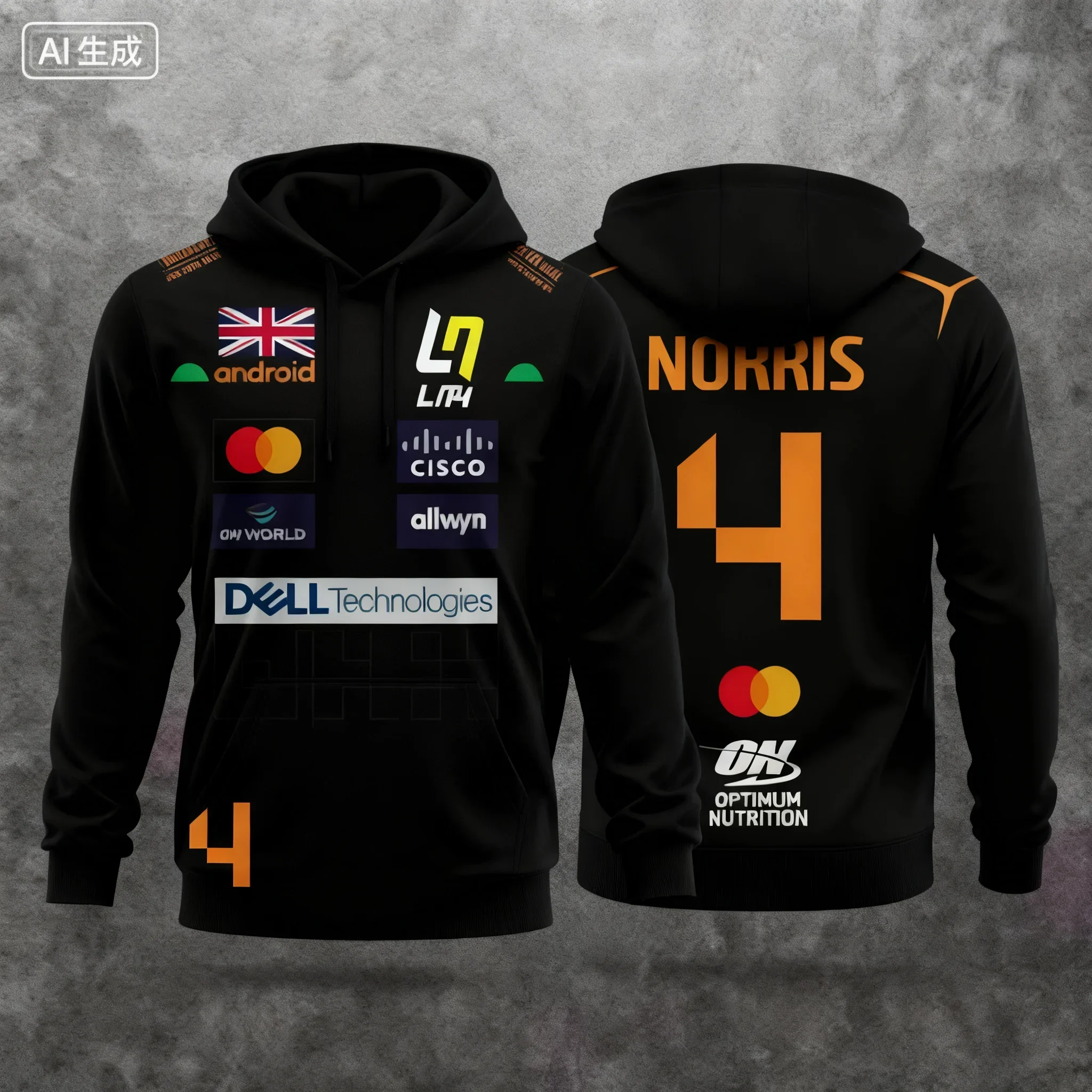 Herren 3D-Druck Piastri # 81 Racing Fan Hoodie, F1-inspirierter Langarm-Pullover, Streetwear-Sport-Sweatshirt – Detail 7