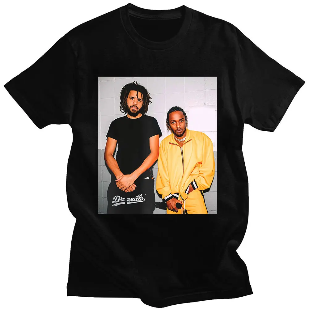 Rapper J Cole Kendrick Lamar Graphics Print T-shirts Harajuku Men's Cotton High Quality Short Sleeve T-shirt Oversize Streetwear