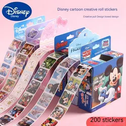 Disney Kids Cartoon Stickers Cute Elementary School Student Roll Stickers Kindergarten Bonus Stickers One Piece Dropshipping