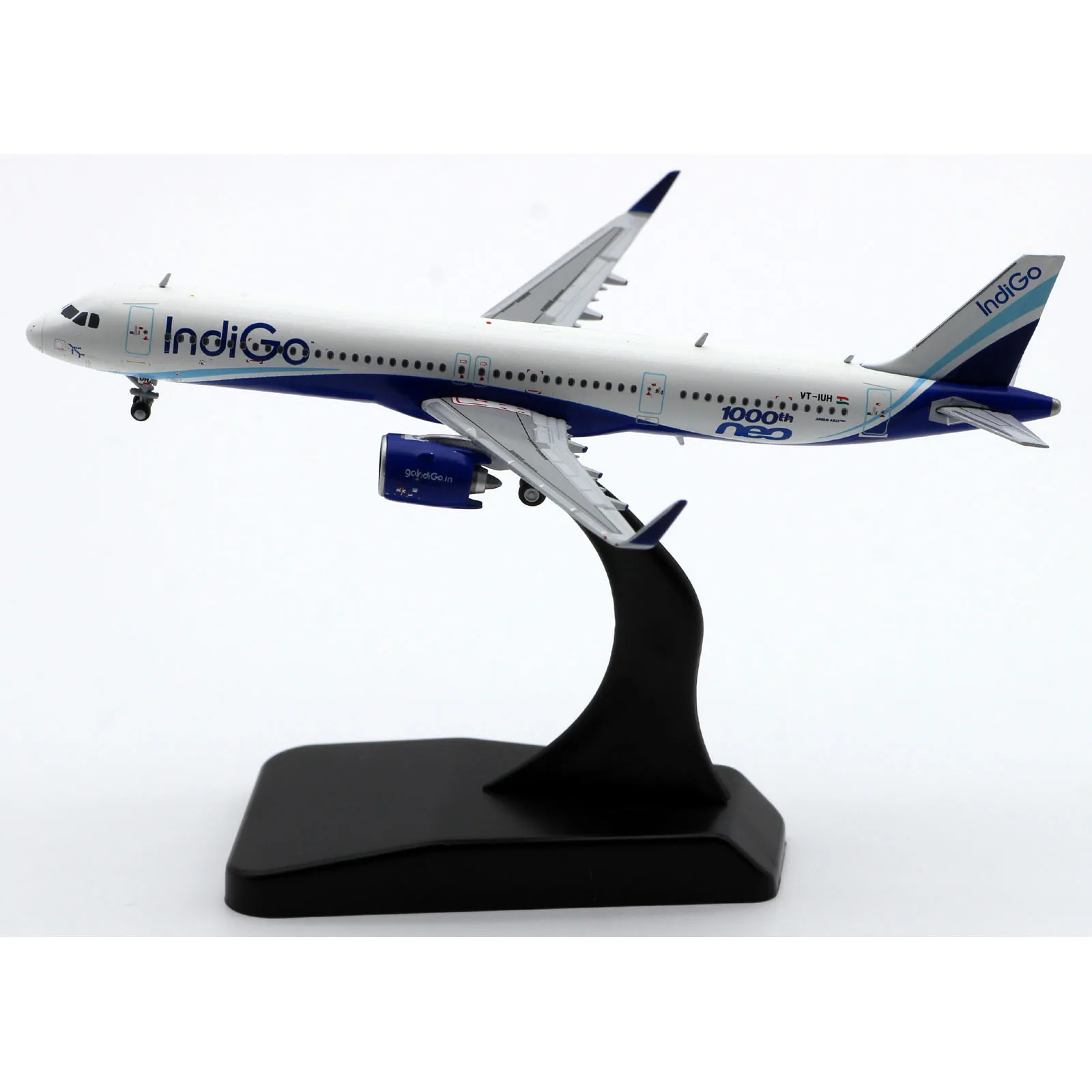 XX4480 Alloy Collectible Plane Gift JC Wings 1:400 IndiGO Airlines Airbus A321neo Diecast Aircraft JET Model VT-IUH With Stand