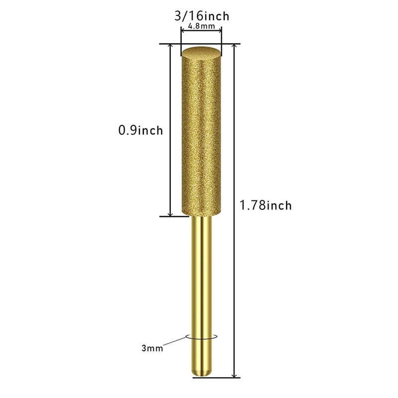 Afilador de motosierra de diamante de alta dureza, Lima de piedra, ruedas de afilado de diamante, Lima de motosierra (3/16 pulgadas, 4,8 Mm), 16 piezas