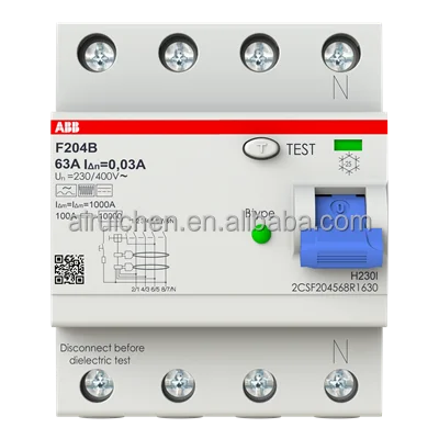 

Original Residual Current Circuit Breaker 4P 30mA 63A F204 B-63/0.03 2CSF204568R1630 MCB Circuit Breaker