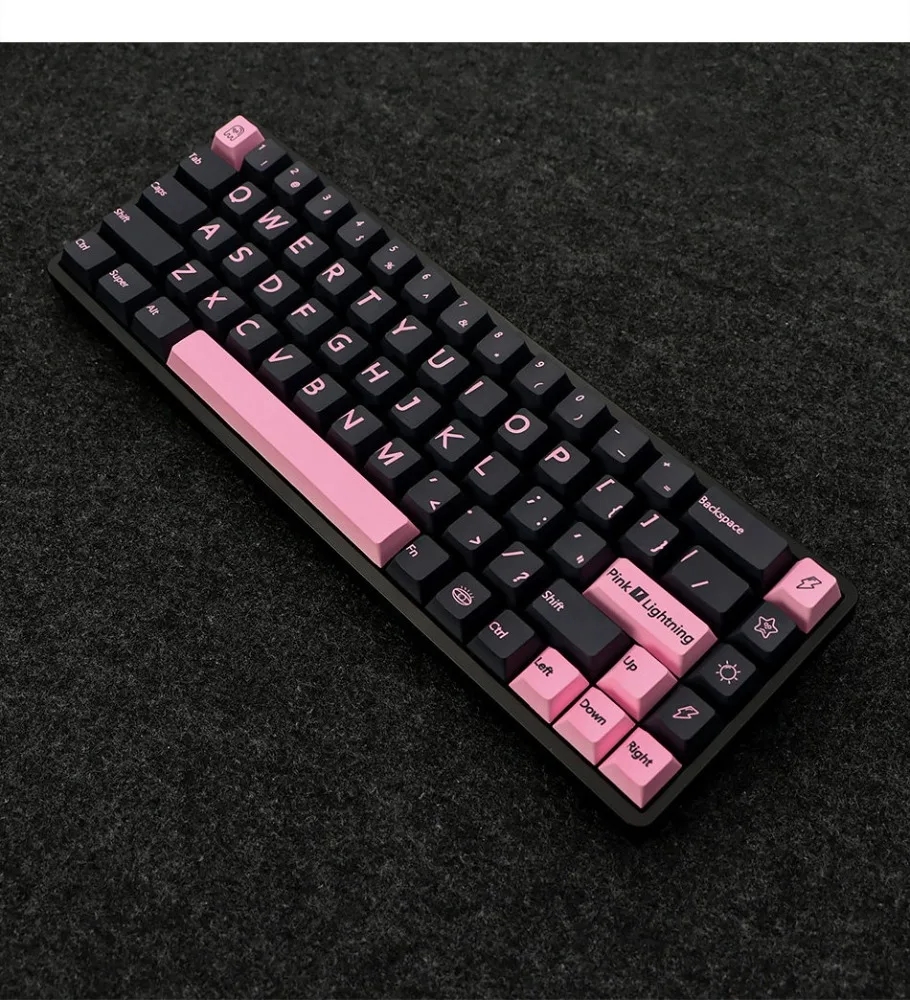 Pink keycaps full set of original five-sided sublimation, suitable for 61/68/75/87/104 mechanical keyboard