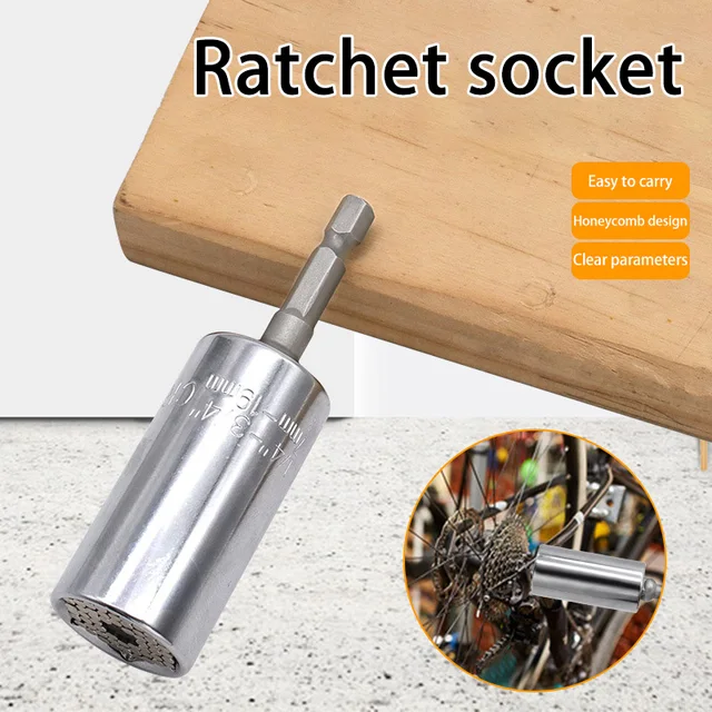 Uniwersalny zestaw nasadek kluczy nasadowych 7-19 mm, adapter do wiertarki, klucz nasadowy, klucz do nakrętek, magiczny uchwyt, narzędzia wielofunkcyjne, multitool