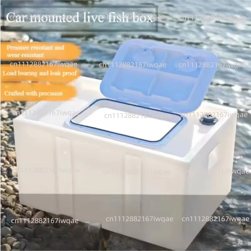 40L New Thickened Food Grade PE Plastic Outdoor Fishing Car Anti Overflow Sealed Live Fish Box Transportation Fish Bucket